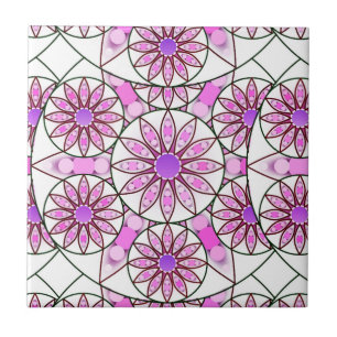 Azulejo De Cerâmica Padrão de mandala, lavanda, rosa, rosa-quente, bra