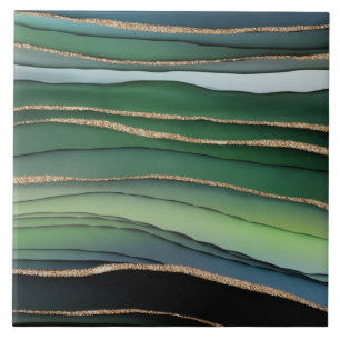 Azulejo De Cerâmica Padrão de mármore Abstrato de brilhante verde e Do