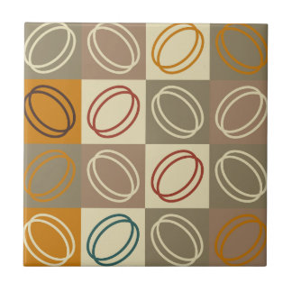 Azulejo De Cerâmica Padrão de meio século moderno dos anos 50 l Brown