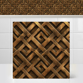 Azulejo De Cerâmica Padrão de Metal Diamante Intertravado em Bronze An