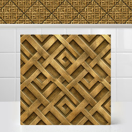 Azulejo De Cerâmica Padrão de Metal Diamante Intertravado em Ouro Anti