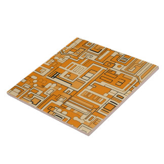 Azulejo De Cerâmica Padrão de Mosaico Apricot de Colheita