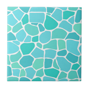 Azulejo De Cerâmica Padrão de Mosaico de Vidro Marinho Turquesa Água
