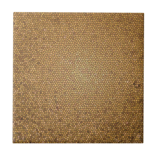 Azulejo De Cerâmica Padrão de Mosaico Dourado (Frente)