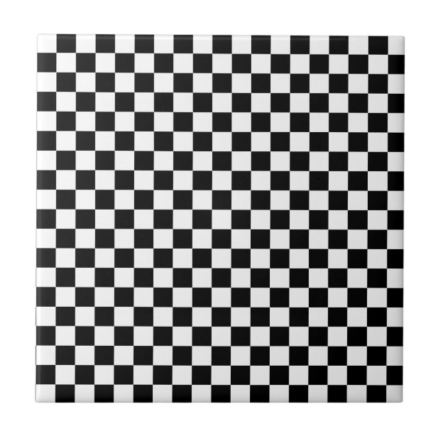 Azulejo De Cerâmica Padrão de Na moda de Caixa Branco Clássico e Preto (Frente)