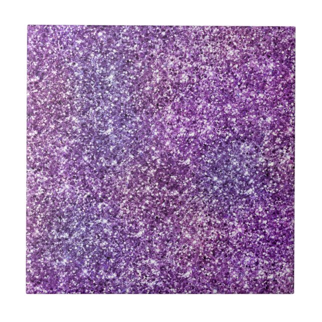 Azulejo De Cerâmica Padrão de Na moda Roxo Elegante (Frente)