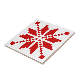 Azulejo De Cerâmica Padrão de Natal do Floco de Neve do Xmas