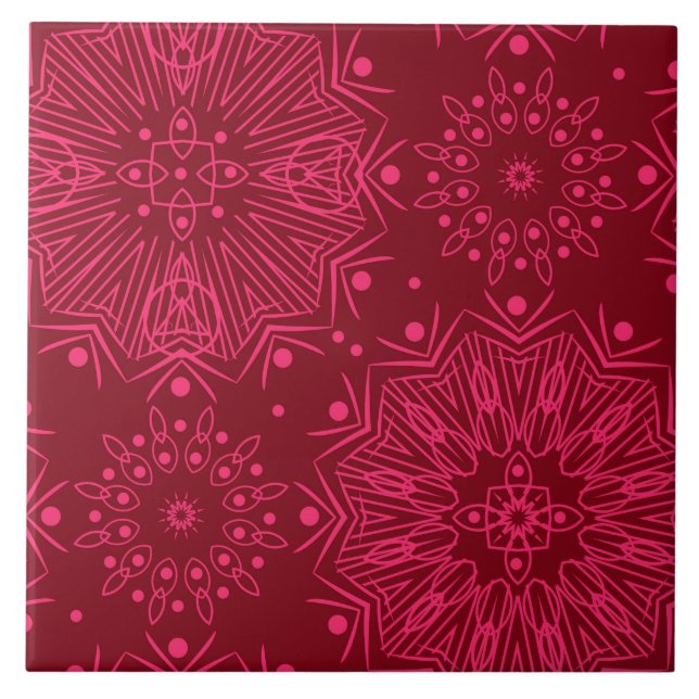 Azulejo De Cerâmica Padrão de Natal Vermelho (Frente)