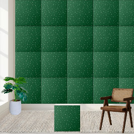 Azulejo De Cerâmica Padrão de Neve Verde Elegante - Inverno Festivo