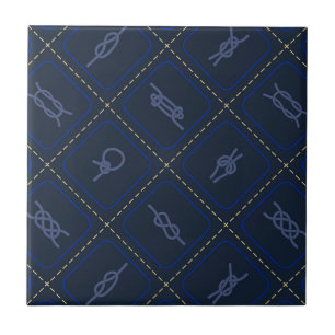 Azulejo De Cerâmica Padrão de nó de corda náutica