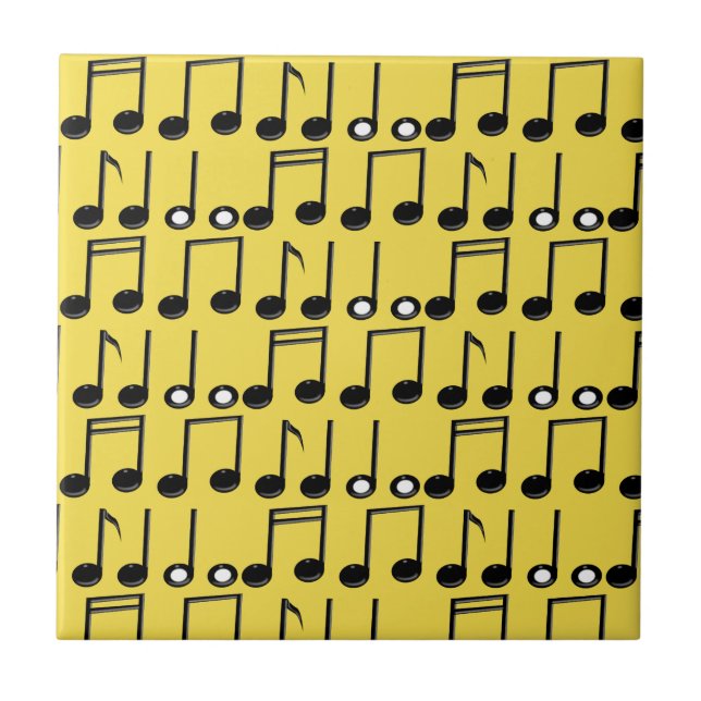 Azulejo De Cerâmica Padrão de Notas Musicais Funky Bright (Frente)