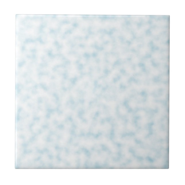 Azulejo De Cerâmica Padrão de Nuvens Abstratas Azul e Branco (Frente)