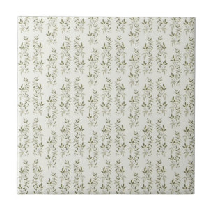 Azulejo De Cerâmica Padrão de oliveira country francês em aquarela ver