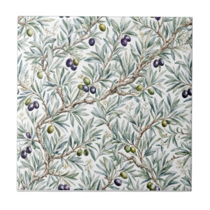 Azulejo De Cerâmica Padrão de oliveira country francês em aquarela ver
