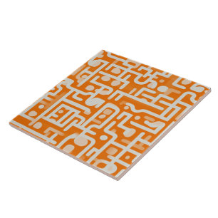 Azulejo De Cerâmica Padrão de Onda Apricot de Brilho do ouro