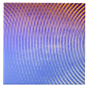 Azulejo De Cerâmica Padrão de ondas sonoras azuis e laranja