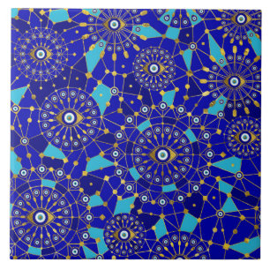 Azulejo De Cerâmica Padrão de Ornamento de Charme de Olhos Mau