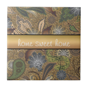 Azulejo De Cerâmica Padrão de Paisley de Impressão Animal