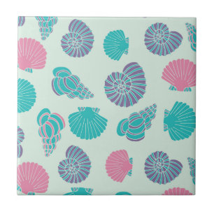 Azulejo De Cerâmica Padrão de Pastel Seashell 1