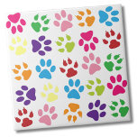Azulejo De Cerâmica Padrão de Pata Colorida Bonito<br><div class="desc">Impressão super fofo e moderno com patas de animais de todas as cores. Perfeito para um impressão bonitinho. Excelente para amantes de animais de estimação e pais de animais de estimação, ou um escritório de veteranos ou um camponês. Muitas opções! Apresenta toneladas de cores como rosa, amarelo, laranja, roxo e...</div>