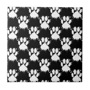 Azulejo De Cerâmica Padrão De Pata De Cão Branco Com Pintor