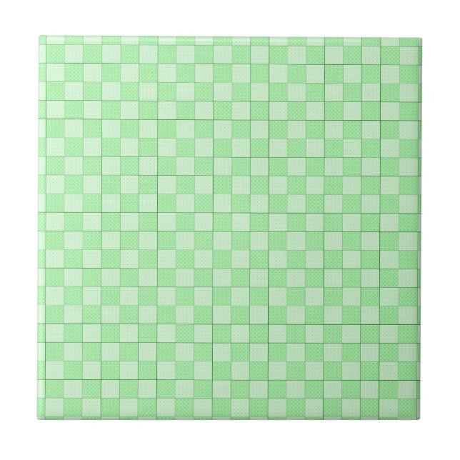 Azulejo De Cerâmica Padrão de Patchwork Verde (Frente)