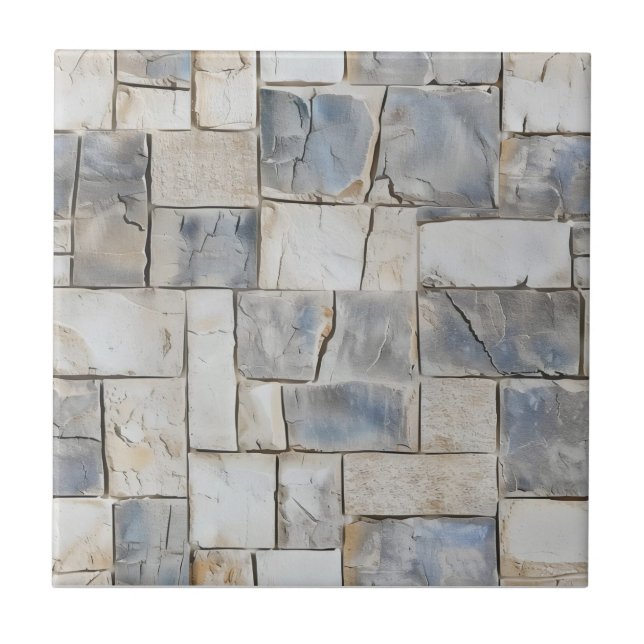 Azulejo De Cerâmica Padrão de Pedra Cinza (Frente)