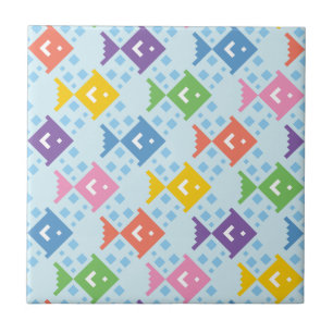Azulejo De Cerâmica Padrão de Peixes Coloridos no Oceano