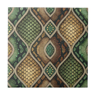 Azulejo De Cerâmica Padrão de Pele de Cobra Geométrico Ornamentado Exó