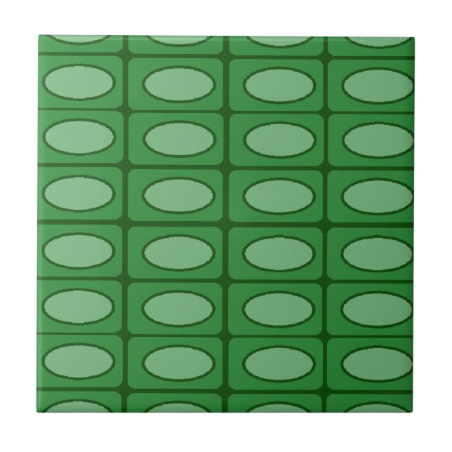 Azulejo De Cerâmica Padrão de pele do jacaré verde (Frente)