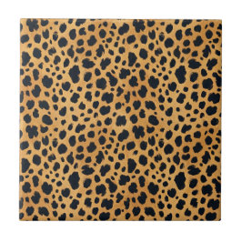 Azulejo De Cerâmica Padrão de Pelo de Animal Guepardo - Estilo Artísti