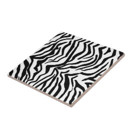 Azulejo De Cerâmica Padrão de pelo de zebra preta e branca