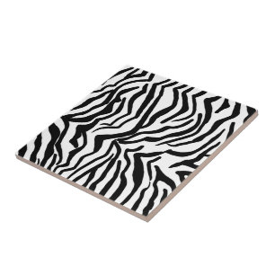 Azulejo De Cerâmica Padrão de pelo de zebra preta e branca