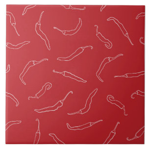 Azulejo De Cerâmica Padrão de Peppers Red Chili