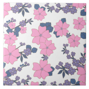 AZULEJO DE CERÂMICA PADRÃO DE PINCO E FLOR DE RODA