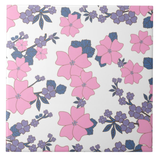 AZULEJO DE CERÂMICA  PADRÃO DE PINCO E FLOR DE RODA (Frente)