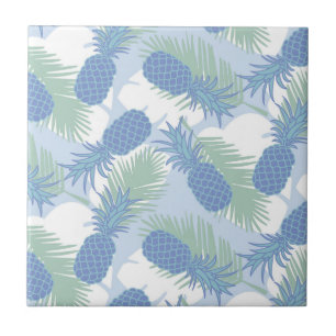 Azulejo De Cerâmica Padrão de Pineapple do Pastel Tropical