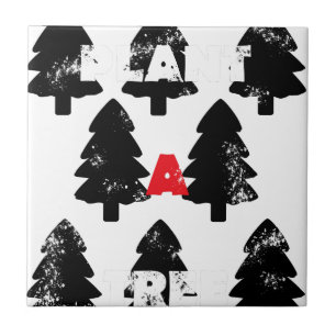 Azulejo De Cerâmica Padrão de plantar uma árvore