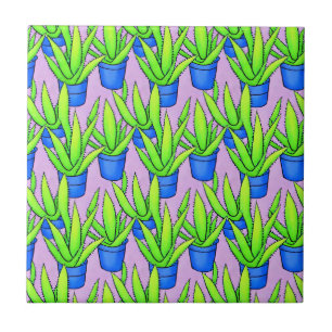 Azulejo De Cerâmica Padrão de Plantas de Aloe Vera