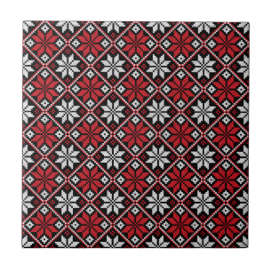 Azulejo De Cerâmica Padrão de pontos cruzados pretos