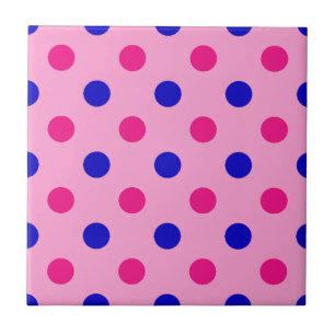 Azulejo De Cerâmica Padrão de Pontos Rosa Azul Rosa