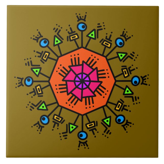 Azulejo De Cerâmica Padrão de porta 2 (Frente)