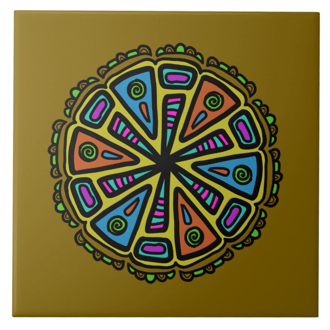 Azulejo De Cerâmica Padrão de porta 4 (Frente)