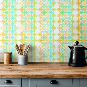 Azulejo De Cerâmica Padrão de punção de citros com arte retró deco ver