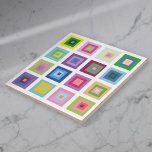 Azulejo De Cerâmica Padrão de Quadrados Coloridos do Meio século Moder<br><div class="desc">Um legal design de quadrados abstrato-médio-século. Projetado por Thisnotme©</div>