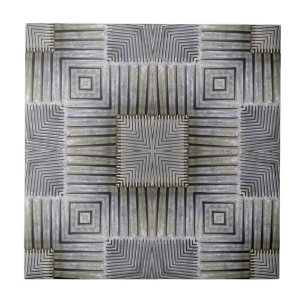 Azulejo De Cerâmica Padrão de Quadrados Decorativos de Metal Prateado 