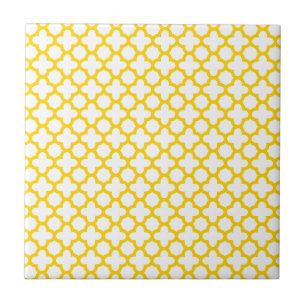 Azulejo De Cerâmica Padrão de Quatrefoil Amarelo