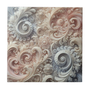 Azulejo De Cerâmica Padrão de rendas de Pastel de gradiente elegante