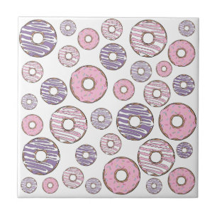 Azulejo De Cerâmica Padrão De Rosquinhas, Rosquinhas Rosa, Rosquinhas