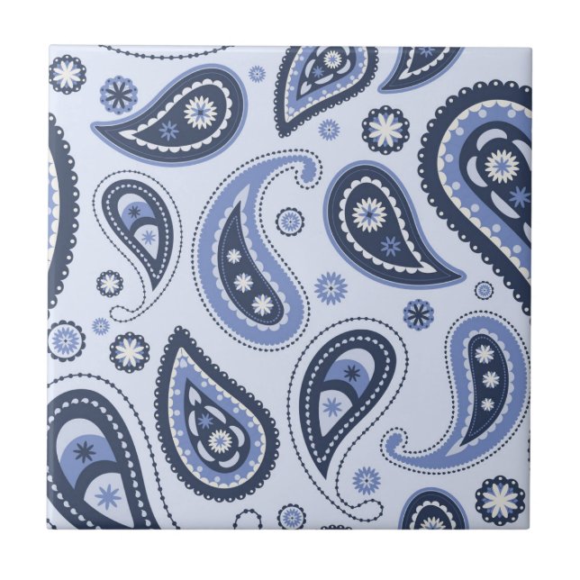 Azulejo De Cerâmica Padrão de salto azul (Frente)